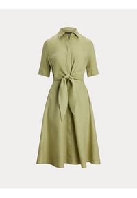 Lauren Ralph Lauren - LAUREN RALPH LAUREN Sukienka koszulowa 200905667015 Zielony Regular Fit. Kolor: zielony. Materiał: len. Typ sukienki: koszulowe #3