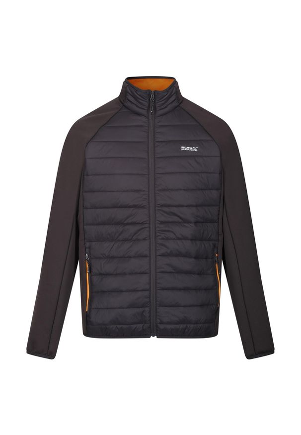 Regatta - Męska Kurtka Hybrydowa Clumber IV Full Zip. Kolor: szary, wielokolorowy, pomarańczowy