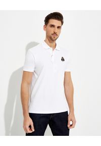 Ralph Lauren - RALPH LAUREN - Biała koszulka Custom Slim Fit. Typ kołnierza: polo. Kolor: biały. Materiał: bawełna, prążkowany. Wzór: haft #1