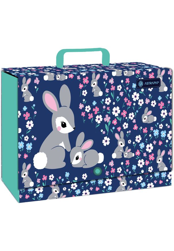 Teczka z rączką XL 9cm twarda na przybory prace rysunki A4 Baby Bunny ASTRA