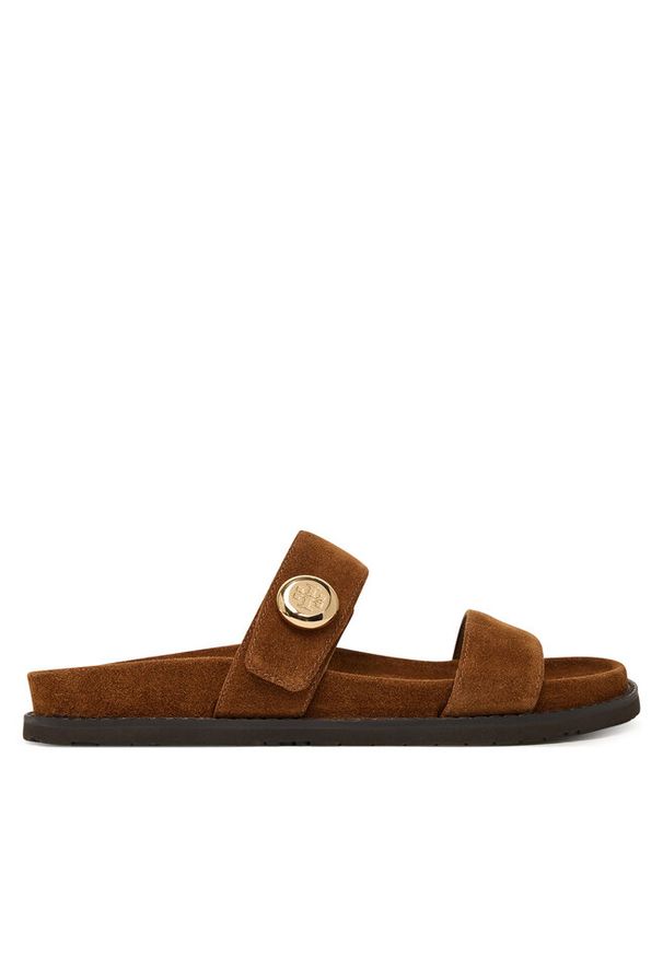 Klapki Tory Burch. Kolor: brązowy. Styl: sportowy