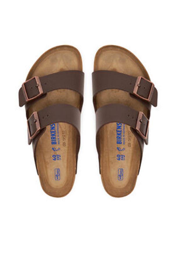 Birkenstock Klapki Arizona Sfb 451161 Brązowy. Kolor: brązowy. Materiał: skóra
