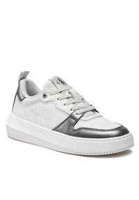 Calvin Klein Jeans Sneakersy Chunky Cupsole Laceup Metallic YW0YW007830LB Biały. Kolor: biały. Materiał: skóra #5