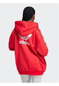 Adidas - adidas Bluza adicolor Trefoil IP0585 Czerwony Oversize. Kolor: czerwony. Materiał: bawełna #4