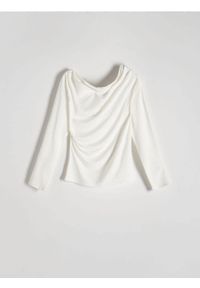 Reserved - Bluzka z modalem - złamana biel. Materiał: dzianina