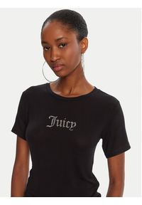Juicy Couture T-Shirt Sheer JCWCT225301 Czarny Slim Fit. Kolor: czarny. Materiał: wiskoza #5