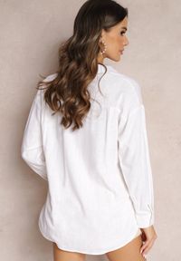 Renee - Biała Krótka Koszula Bawełniana Wiązana na Dole Safwana. Kolor: biały. Materiał: bawełna. Długość: krótkie #4