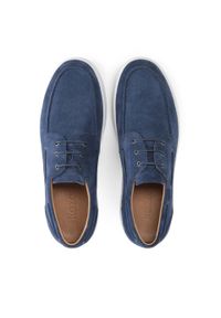 Kazar - Granatowe półbuty męskie w stylu boat shoes. Kolor: niebieski. Materiał: zamsz. Sezon: wiosna, lato #2