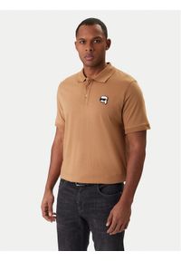 Karl Lagerfeld - KARL LAGERFELD Polo 745710 561224 Beżowy Regular Fit. Typ kołnierza: polo. Kolor: beżowy. Materiał: bawełna #1