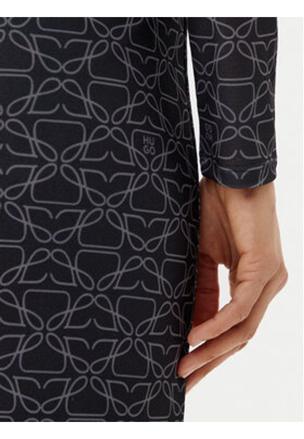 Hugo - HUGO Sukienka codzienna Nastan 50542400 Czarny Slim Fit. Okazja: na co dzień. Kolor: czarny. Materiał: syntetyk. Typ sukienki: proste. Styl: casual