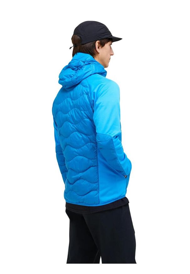 Kurtka Peak Performance puchowa męska Helium Down Hybrid Hood niebieska - M. Kolor: niebieski. Materiał: puch