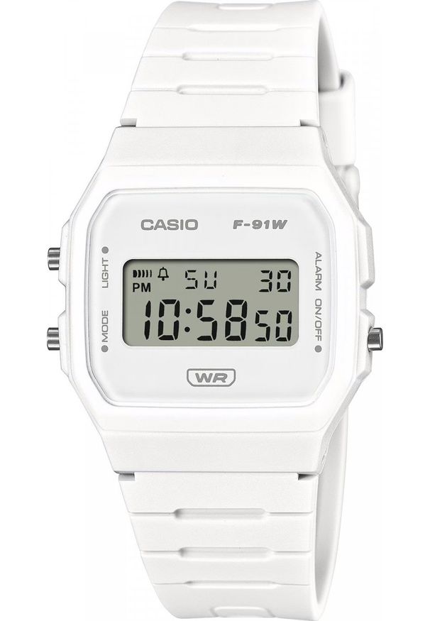 Casio Vintage Zegarek dla dzieci Casio F-91WB-7AEF biały. Kolor: biały. Styl: vintage