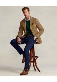 Ralph Lauren - RALPH LAUREN - Granatowe spodnie chino Slim Fit. Kolor: niebieski. Materiał: tkanina, bawełna. Styl: klasyczny