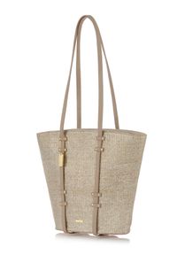 Ochnik - Srebrna pleciona torebka damska. Kolor: srebrny. Materiał: skórzane. Styl: casual. Rodzaj torebki: na ramię #5