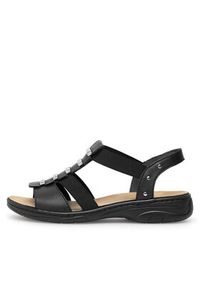 Rieker Sandały 64580-00 Czarny. Kolor: czarny. Materiał: skóra #6