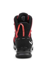 Buty trekkingowe damskie Salewa Mtn Trainer 2 Mid Gtx. Kolor: czerwony, wielokolorowy, czarny. Materiał: skóra. Szerokość cholewki: normalna