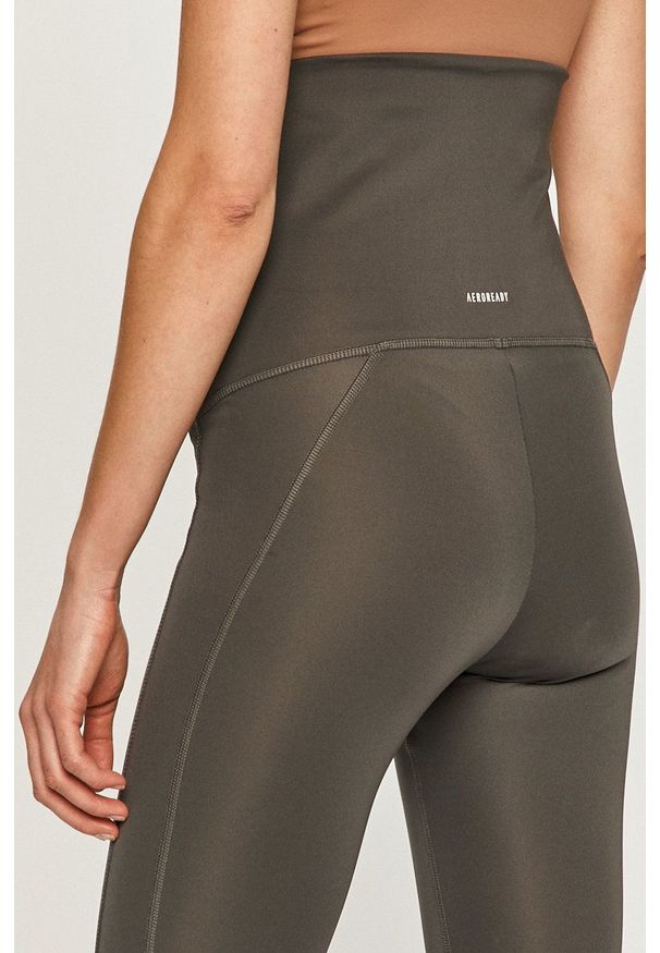 Adidas - adidas - Legginsy ciążowe. Kolekcja: moda ciążowa. Kolor: szary. Materiał: dzianina. Wzór: gładki