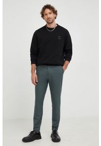 Samsoe & Samsoe - Samsoe Samsoe bluza bawełniana męska kolor czarny gładka. Okazja: na co dzień. Kolor: czarny. Materiał: bawełna. Wzór: gładki. Styl: casual #5