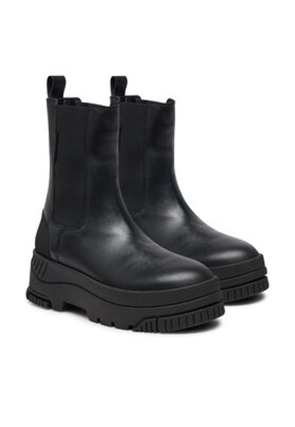 Tommy Jeans Sztyblety Tjw Chelsea Flatform Boot EN0EN02597 Czarny. Kolor: czarny. Materiał: skóra