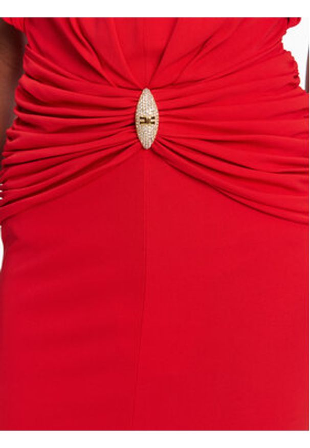 Elisabetta Franchi Sukienka koktajlowa AB71952E2 CG5 Czerwony Regular Fit. Kolor: czerwony. Materiał: wiskoza. Styl: wizytowy