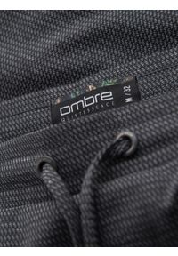 Ombre Clothing - Męskie krótkie spodenki na gumce ze strukturalnej dzianiny – grafitowe V3 OM-SRCS-0177 - XXL. Okazja: na co dzień. Kolor: szary. Materiał: dzianina. Długość: krótkie. Styl: klasyczny, casual #11