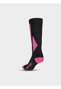 4f - Skarpety narciarskie damskie - różowe. Kolor: różowy. Materiał: materiał. Sport: narciarstwo #2