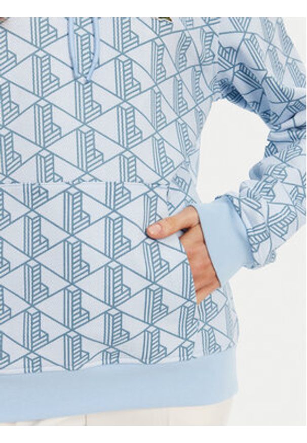 Lacoste Bluza SH2855 Błękitny Classic Fit. Kolor: niebieski. Materiał: bawełna
