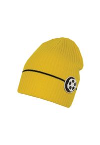 Jamiks czapka dziecięca Taman kolor żółty z cienkiej dzianiny. Kolor: żółty. Materiał: dzianina