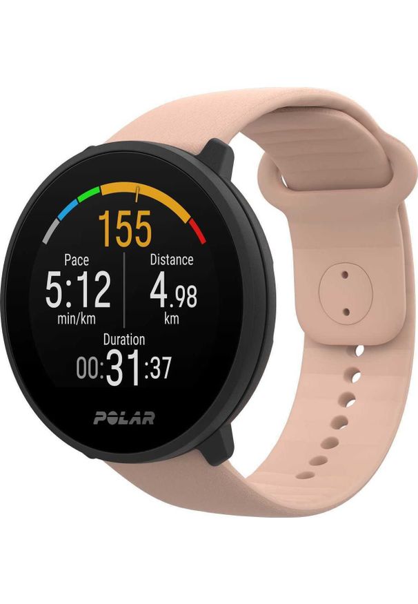 POLAR - Zegarek sportowy Polar Unite Różowy (90084480). Kolor: różowy. Materiał: polar. Styl: sportowy