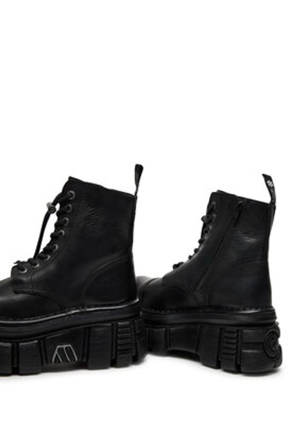 NEW ROCK Glany M-NEWMILI083-S21 Czarny. Kolor: czarny. Materiał: skóra. Styl: rockowy