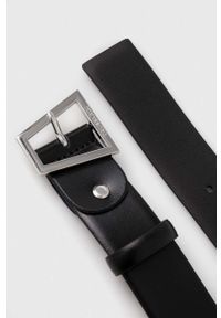 Trussardi Jeans - Trussardi pasek skórzany damski kolor czarny. Kolor: czarny. Materiał: skóra #2
