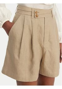 Eleh Bermudy SS260320 Beżowy Relaxed Fit. Kolor: beżowy. Materiał: len #2