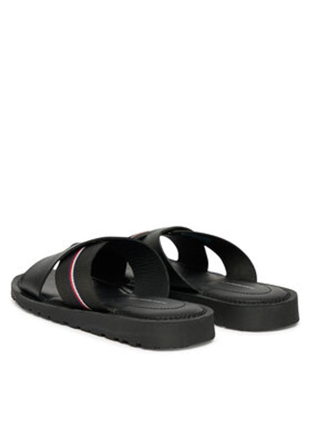 TOMMY HILFIGER - Tommy Hilfiger Klapki Core Hilfiger Lth Criss C Sandal FM0FM05783 Czarny. Kolor: czarny. Materiał: skóra