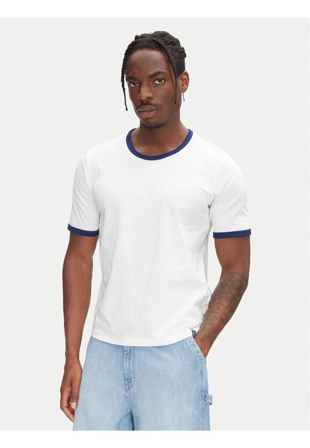 Jack & Jones - Jack&Jones T-Shirt Ringer 12277262 Biały Regular Fit. Kolor: biały. Materiał: bawełna