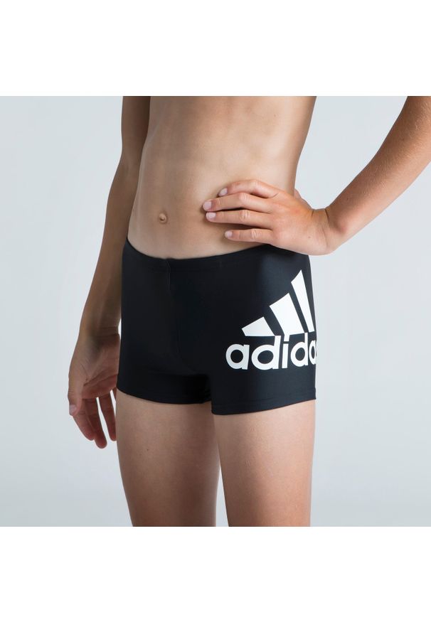 Bokserki pływackie dla dzieci Adidas Big Logo. Kolor: czarny, biały, wielokolorowy. Materiał: poliester, poliamid