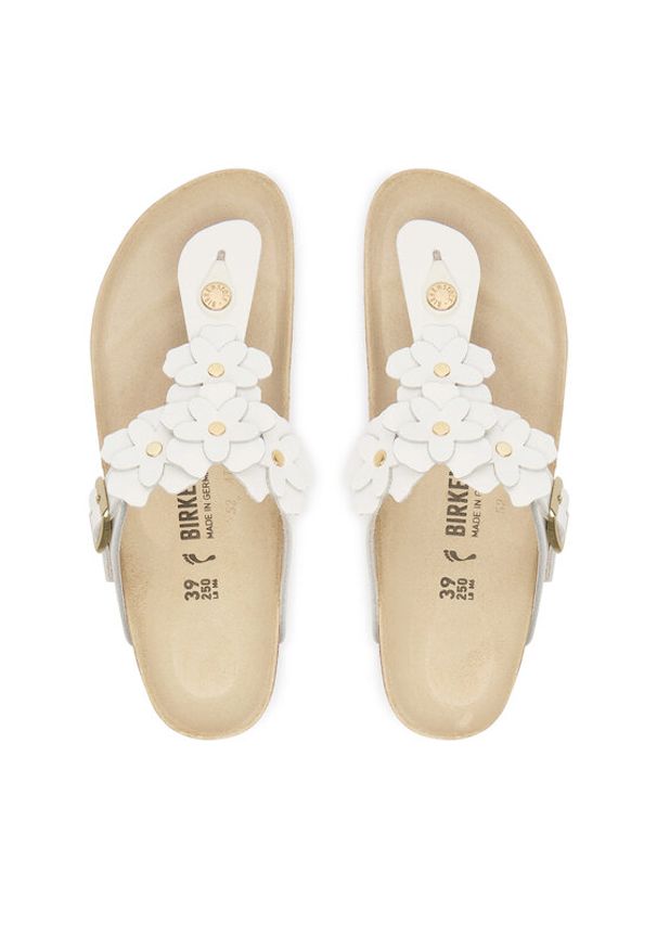 Birkenstock Japonki Gizeh 1026735 Biały. Kolor: biały. Materiał: skóra