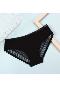 Intica - Figi koronkowe damskie z wysokiej jakości materiału Dorle. Kolor: czarny. Materiał: materiał, koronka. Wzór: aplikacja, koronka #1