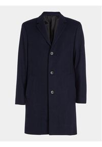Calvin Klein Płaszcz wełniany K10K110462 Granatowy Regular Fit. Kolor: niebieski. Materiał: wełna #8