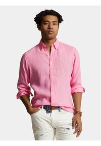 Polo Ralph Lauren Koszula 710829443028 Różowy Slim Fit. Typ kołnierza: polo. Kolor: różowy. Materiał: len #1