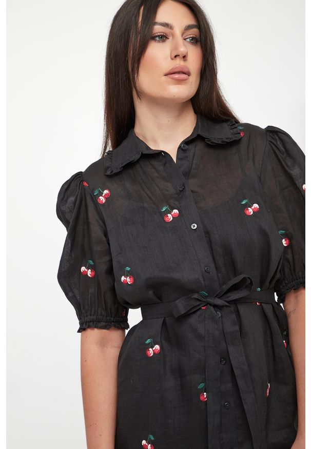 Twinset Milano - Sukienka damska z motywem czereśni TWINSET