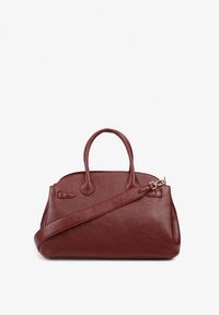 Renee - Bordowa Torebka Shopperka na Ramię z Paskiem Arovire. Kolor: czerwony. Styl: klasyczny, biznesowy, casual, elegancki. Rodzaj torebki: na ramię