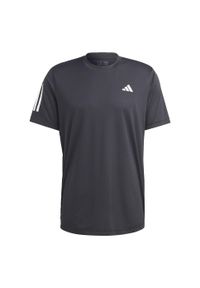 Adidas - Club 3-Stripes Tennis Tee. Kolor: czarny. Materiał: materiał. Sport: tenis