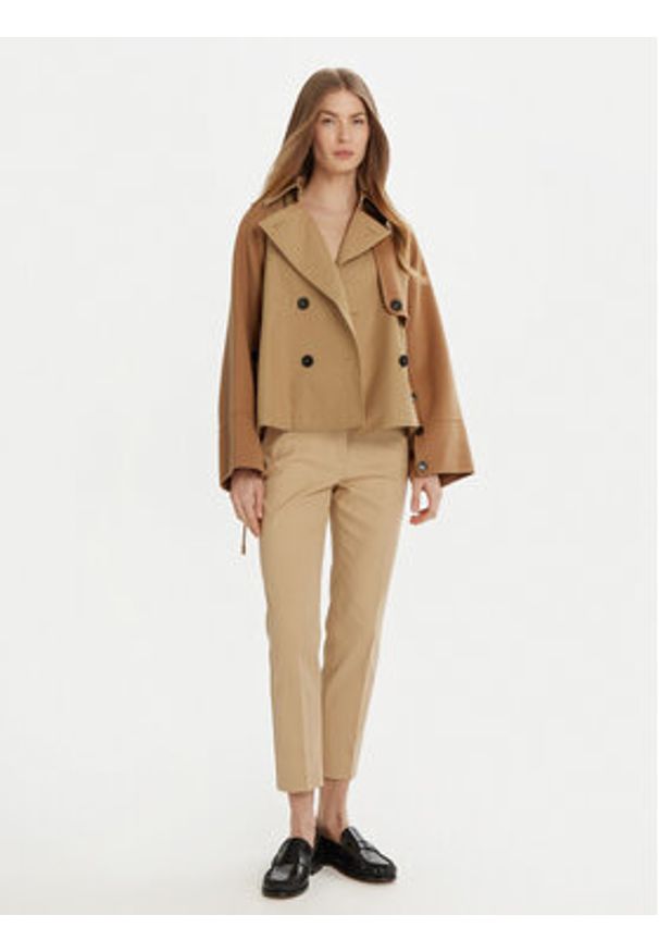 Weekend Max Mara Trencz Bazar 2515081041 Beżowy Relaxed Fit. Kolor: beżowy. Materiał: bawełna, syntetyk