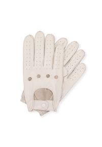 Wittchen - Męskie rękawiczki skórzane samochodowe kremowe. Kolor: kremowy. Materiał: skóra. Sezon: wiosna, jesień, zima. Styl: rockowy, klasyczny, elegancki #1