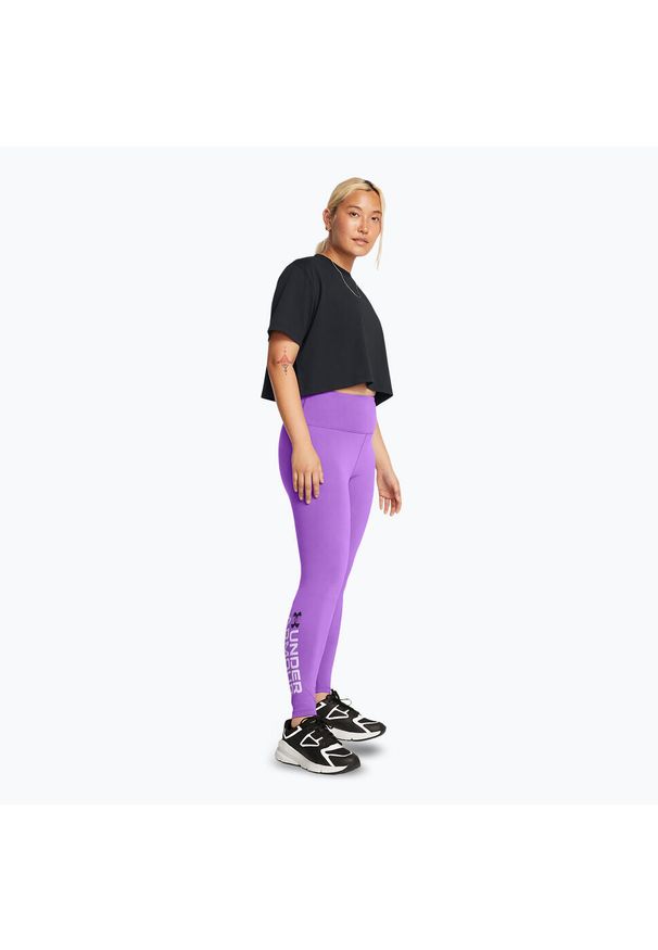Legginsy treningowe damskie Under Armour Campus Graphic. Kolor: fioletowy