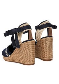 TOMMY HILFIGER - Tommy Hilfiger Espadryle Fringe Canvas High Wedge FW0FW08878 Granatowy. Kolor: niebieski. Materiał: materiał #6