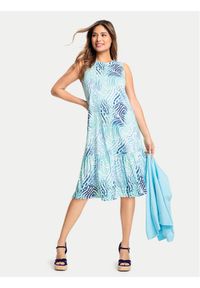 Olsen Sukienka letnia 13001784 Niebieski Regular Fit. Kolor: niebieski. Materiał: bawełna. Sezon: lato #1