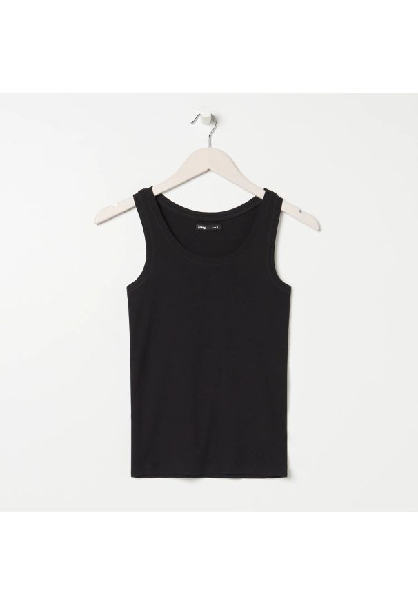 Sinsay - Koszulka na ramiączkach - Czarny. Kolor: czarny. Długość rękawa: na ramiączkach