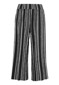 Cellbes Spodnie culotte z gniecionego dżerseju Czarny w paski female czarny/ze wzorem 46/48. Kolor: czarny. Materiał: jersey. Wzór: paski #1