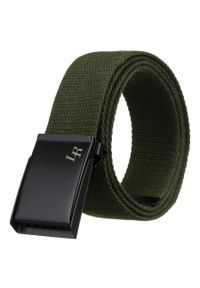 LOREN - Pasek parciany Loren BJ-B-1 khaki. Kolor: brązowy. Materiał: materiał. Styl: elegancki